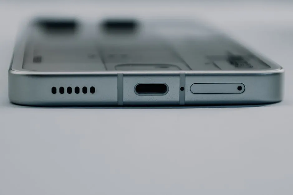 Macro close up of a smartphone microphone grille