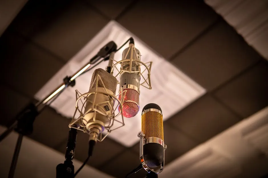 close up of a condenser microphone capsule under low key lighting