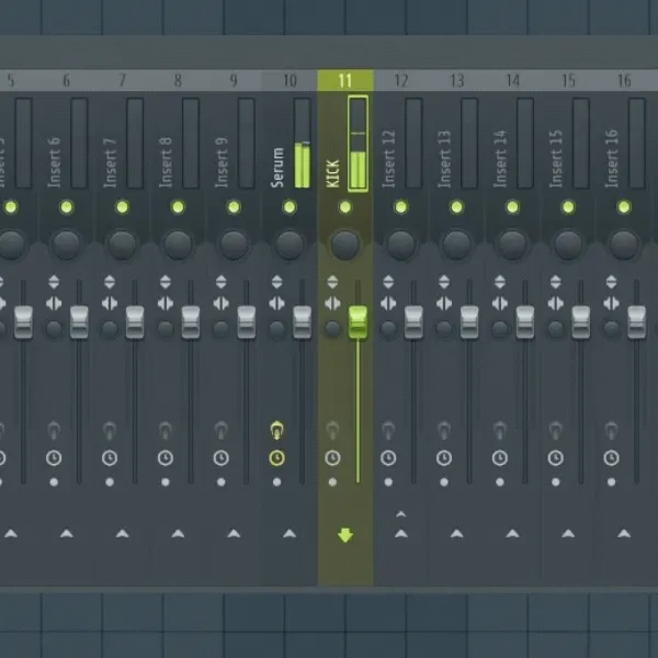 GIF of FL studio mixer sidechaining