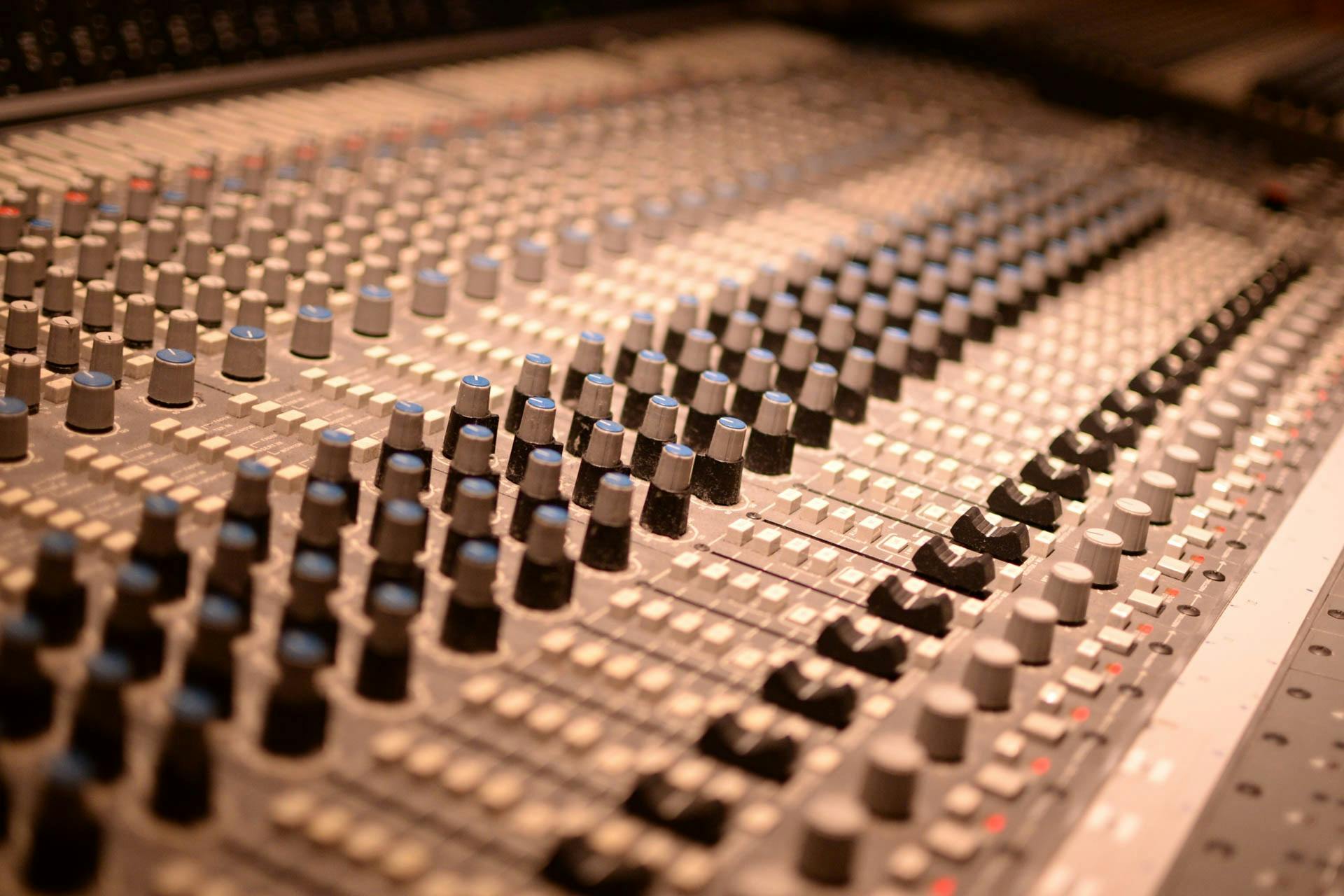Image of an analog mixing console